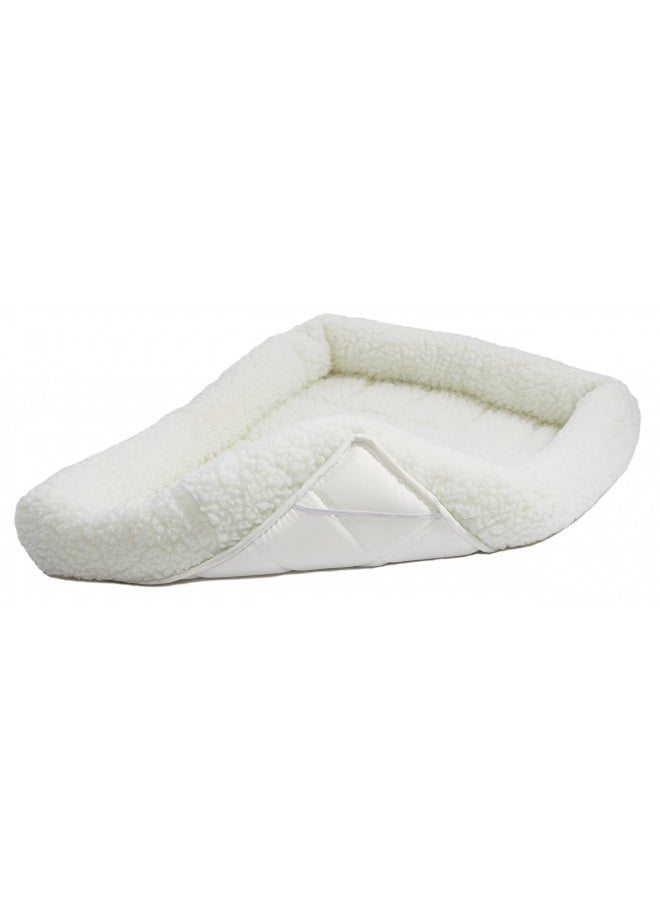 MidWest Homes for Pets 30L-Inch White Fleece Dog Bed or Cat Bed w/ Comfortable Bolster,Ideal for Medium Dog Breeds&Fits a 30-Inch Dog Crate,Easy Maintenance Machine Wash,1-Year Warranty,Model:40230