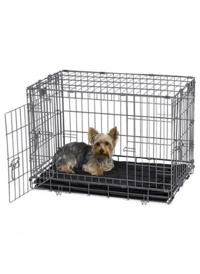 MidWest Homes for Pets Quiet Time Pet Bed Deluxe Black Fur Pet Mat 43' x 28'