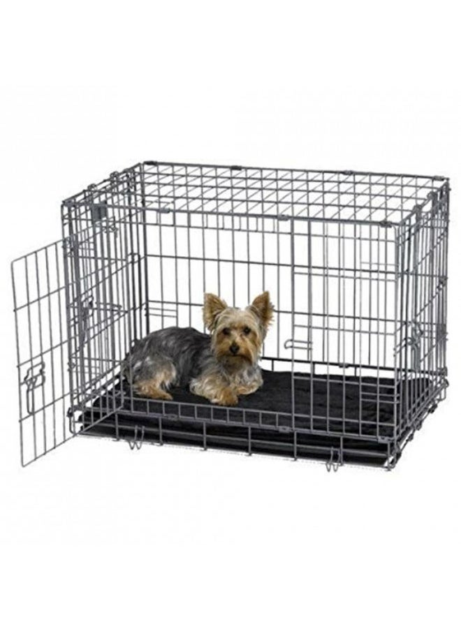 MidWest Homes for Pets Quiet Time Pet Bed Deluxe Black Fur Pet Mat 43' x 28'