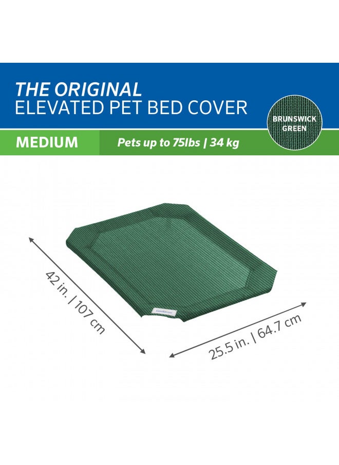 Coolaroo Replacement Cover, The Original Elevated Pet Bed by Coolaroo, Medium, Brunswick Green