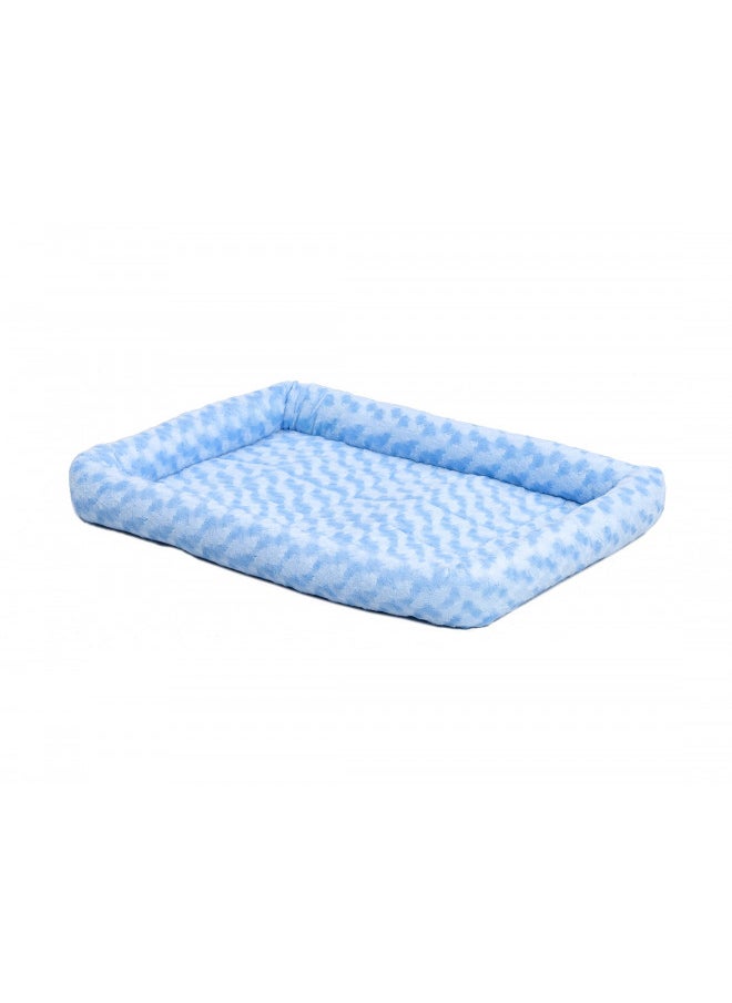 MidWest Homes for Pets Bolster Dog Bed 36L-Inch Blue Dog Bed or Cat Bed w/ Comfortable Bolster | Ideal for Intermediate Dog Breeds & Fits a 36-Inch Dog Crate | Easy Maintenance Machine Wash & Dry