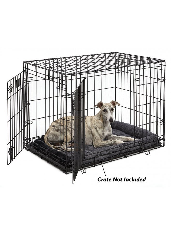 MidWest Bolster Pet Bed for Dogs & Cats 36L-Inch Gray Dog or Cat w/ Comfortable | Ideal Medium / Large Breeds Fits a 36-Inch Crate Easy Maintenance Machine Wash Dry 1-Year Warranty