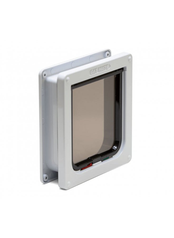 Cat Mate 4 Way Locking Cat Flap with Door Liner, White