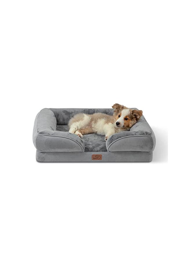 Bedsure Orthopedic Dog Bed for Medium Dogs -Foam Sofa with Removable Washable Cover, Waterproof Lining and Nonskid Bottom Couch, Pet Bed