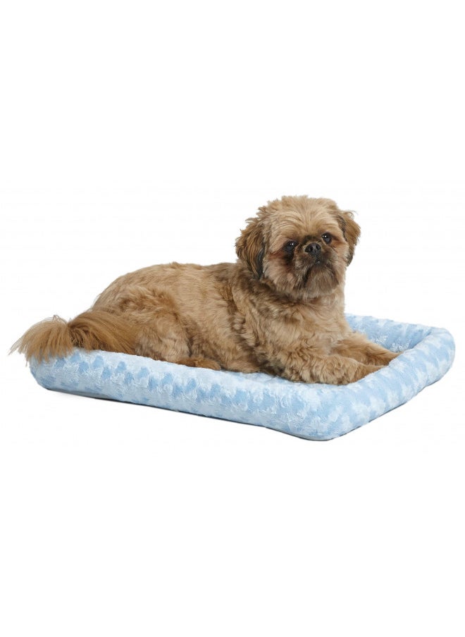 MidWest Homes for Pets Bolster Pet Bed for Dogs & Cats 24L-Inch Blue Dog Bed or Cat Bed w/ Comfortable Bolster | Ideal for 'Small' Dog Breeds & Fits a 24-Inch Dog Crate