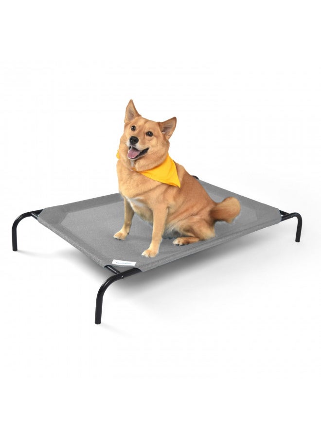COOLAROO The Original Cooling Elevated Dog Bed, Indoor and Outdoor, Large, Grey