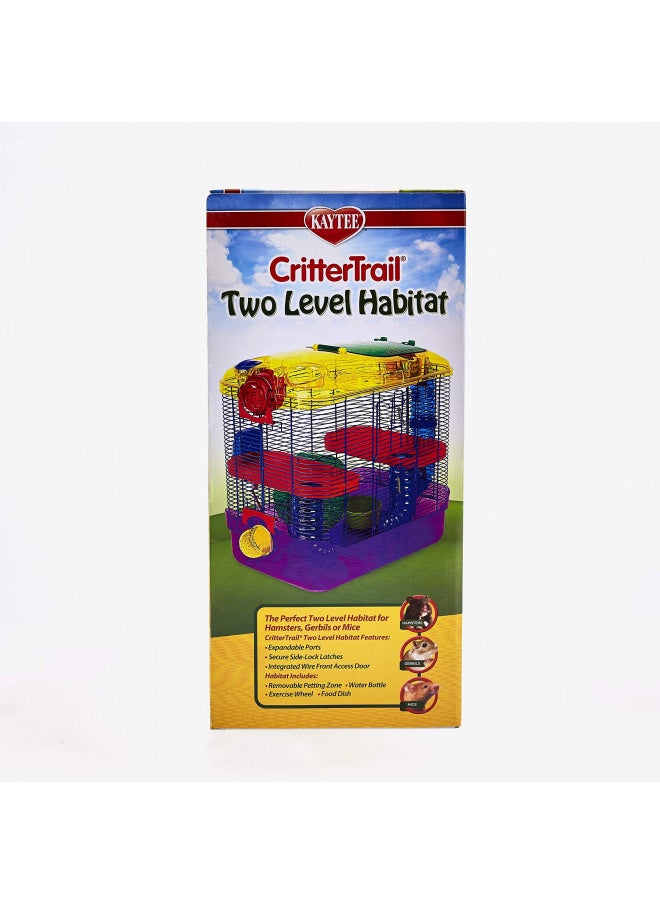 Kaytee CritterTrail Two Level Habitat for Pet Dwarf Hamsters, Gerbils or Mice