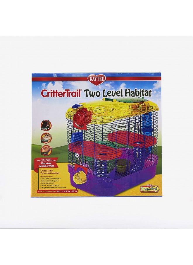 Kaytee CritterTrail Two Level Habitat for Pet Dwarf Hamsters, Gerbils or Mice