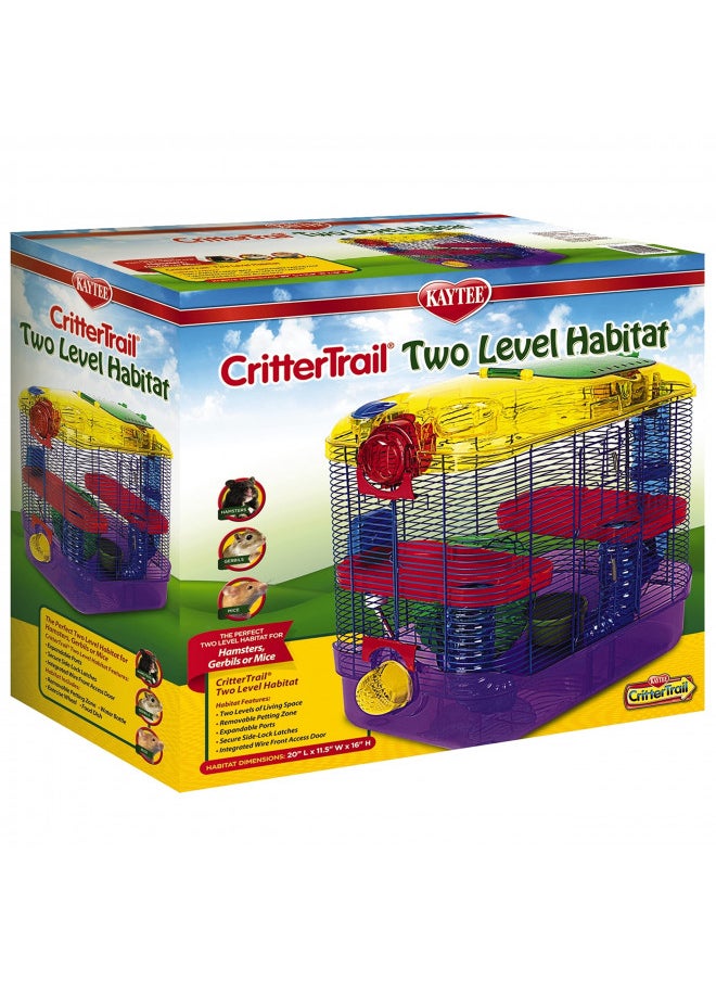 Kaytee CritterTrail Two Level Habitat for Pet Dwarf Hamsters, Gerbils or Mice