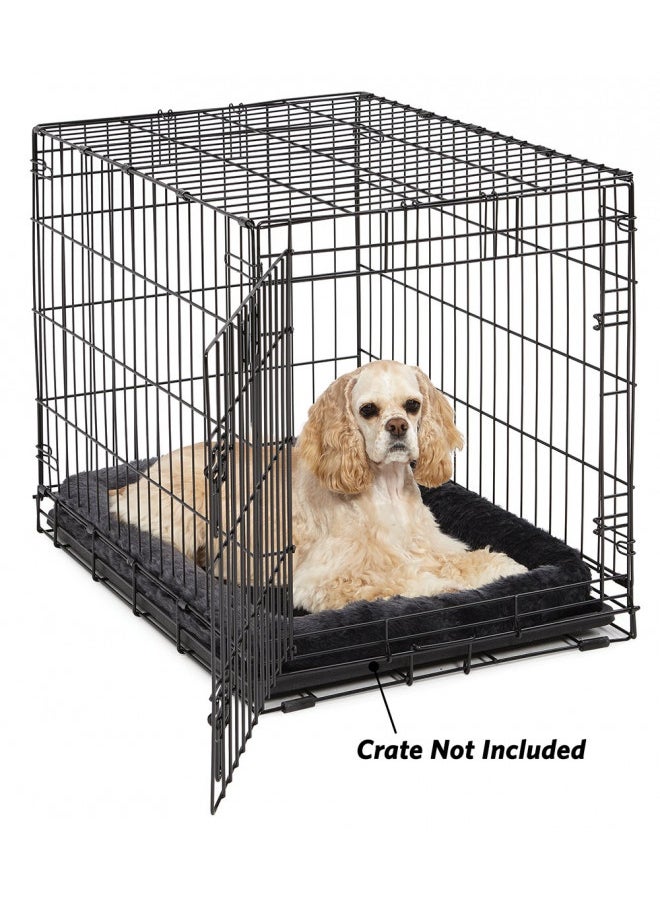 MidWest Bolster Pet Bed for Dogs & Cats 30L-Inch Gray Dog or Cat w/ Comfortable | Ideal Medium Breeds Fits a 30-Inch Crate Easy Maintenance Machine Wash Dry 1-Year Warranty