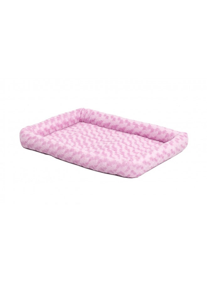 MidWest Bolster Pink Pet Bed for Cats 22L-Inch w/ Comfortable Bolster | Ideal for XS Dog Breeds & Fits a 22-Inch Crate | Easy Maintenance Machine Wash & Dry | 1-Year Warranty