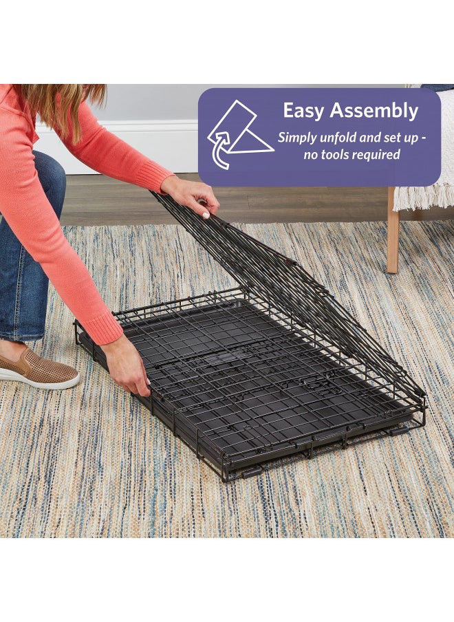 MidWest Homes for Pets Newly Enhanced Single & Double Door iCrate Dog Crate, Includes Leak-Proof Pan, Floor Protecting Feet , Divider Panel & New Patented Features