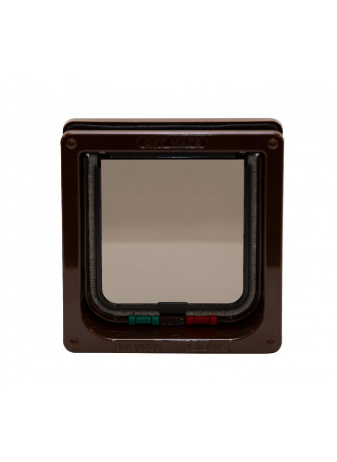 Cat Mate 4 Way Locking Cat Flap with Door Liner, Brown