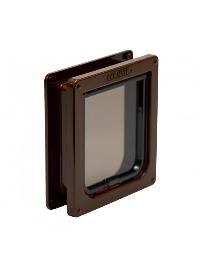 Cat Mate 4 Way Locking Cat Flap with Door Liner, Brown
