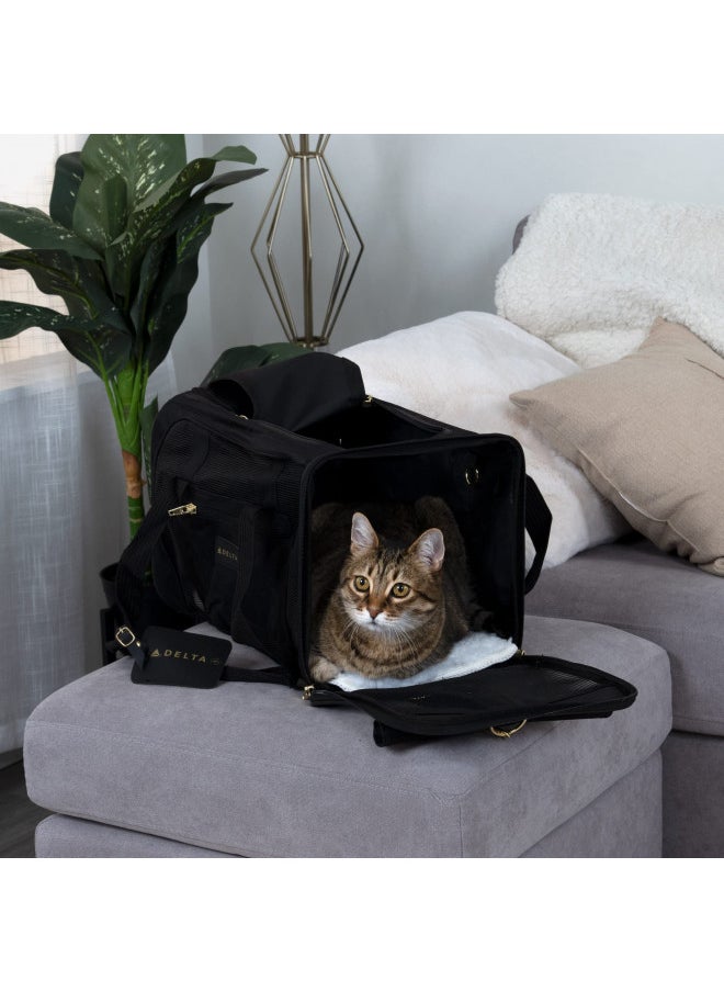 Sherpa Delta Airlines Travel Pet Carrier, Airline Approved & Guaranteed On Board - Black, Medium