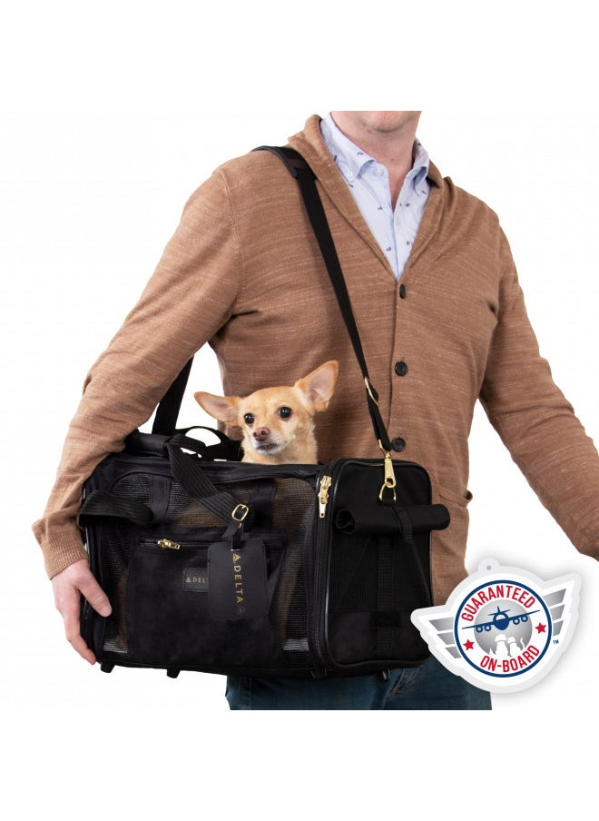 Sherpa Delta Airlines Travel Pet Carrier, Airline Approved & Guaranteed On Board - Black, Medium