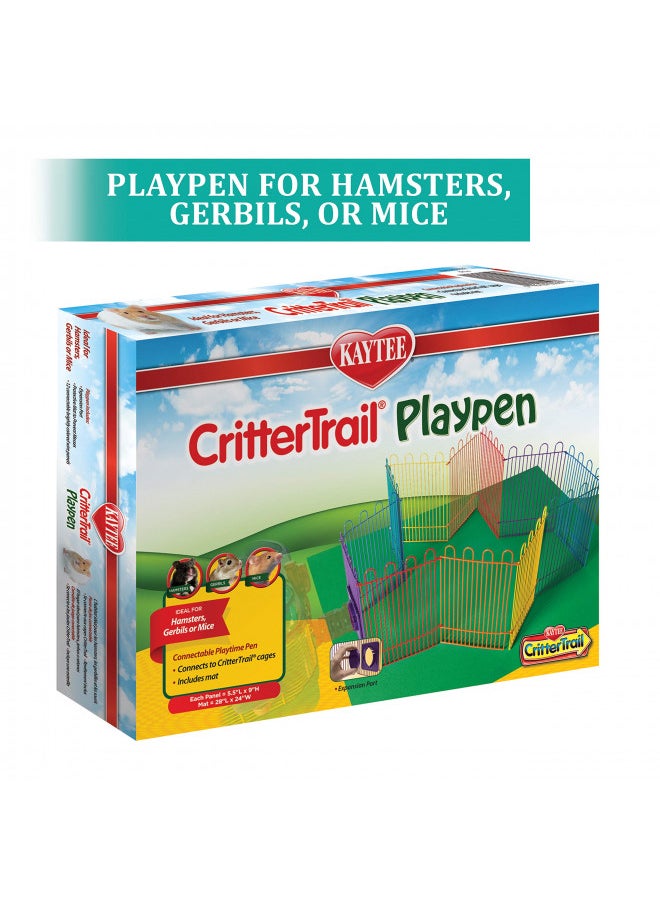 Kaytee CritterTrail Playpen with Mat for Pet Gerbils, Hamsters or Mice Blue Small