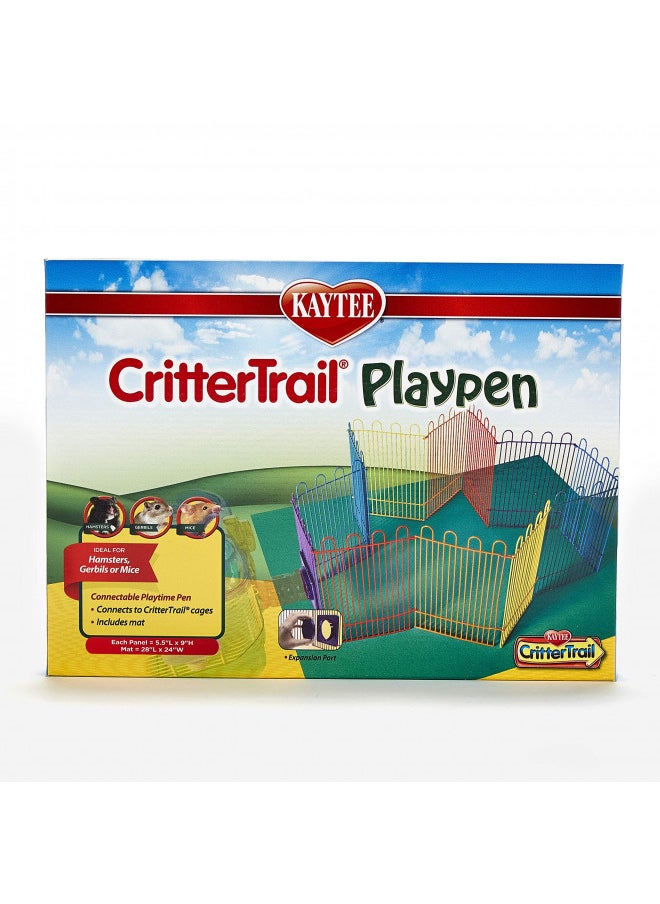 Kaytee CritterTrail Playpen with Mat for Pet Gerbils, Hamsters or Mice Blue Small