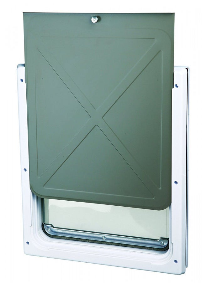 Trixie Pet Products 2-Way Locking Dog Door, Medium to X-Large Dogs, White