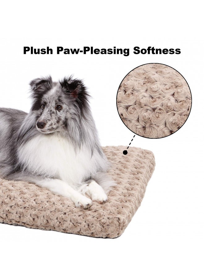 MidWest Homes for Pets Plush Ombré Swirl Dog & Cat Bed | Mocha 23L x 18W x 1.75H -Inches for Small Breeds, 24-Inch, Model:40624-STB
