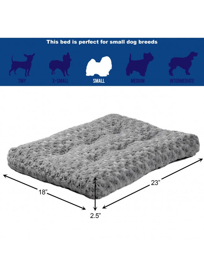 MidWest Homes for Pets Deluxe Dog Beds Super Plush Dog & Cat Beds Ideal for Dog Crates Machine Wash & Dryer Friendly, 1-Year Warranty, Gray, 24-Inch