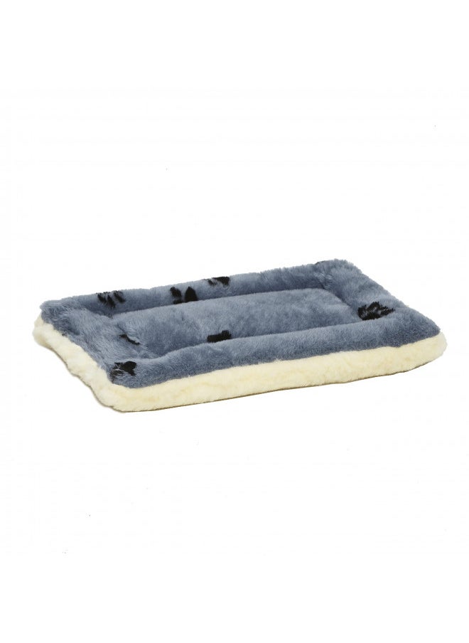 MidWest Homes for Pets Reversible Paw Print Pet Bed in Blue / White, Dog Bed Measures 17L x 11W x 1.5H for 'Tiny' Dog Breed, Machine Wash