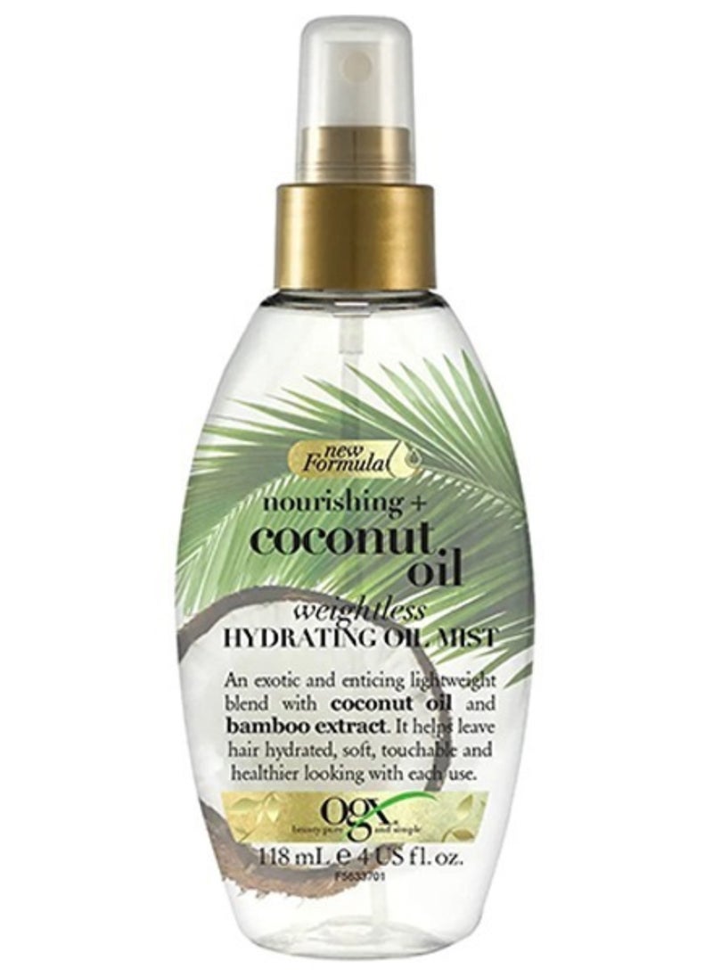 Coconut Oil Weightless Hydrating Oil Mist Spray 118 ML