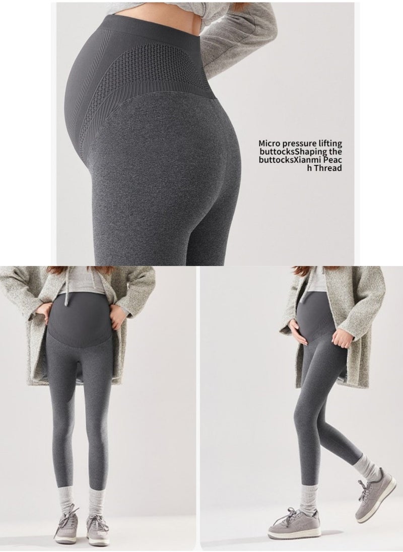 3-Pack Thick Warm Maternity Pants High Waist Belly Support Soft Warm