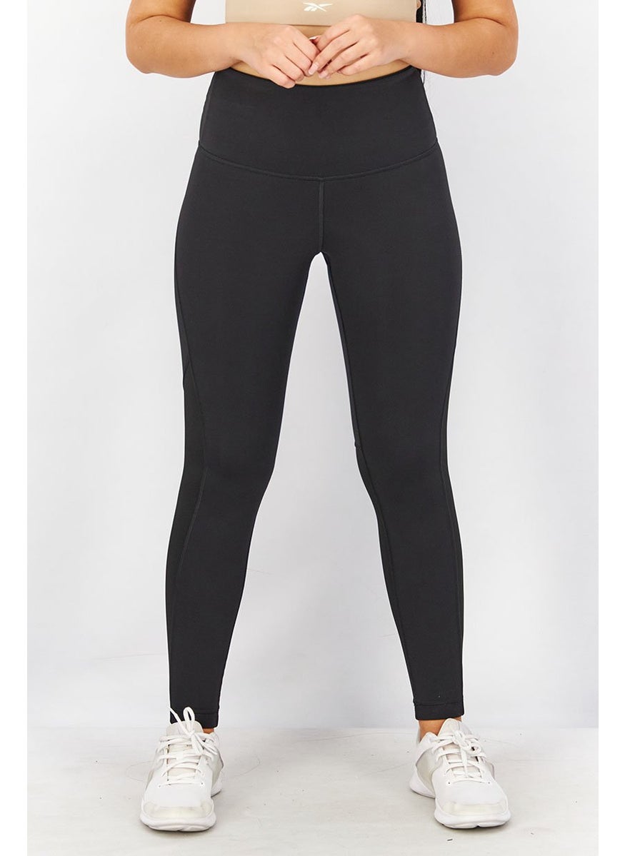 Women Sportwear Fit Plain Training Leggings, Black