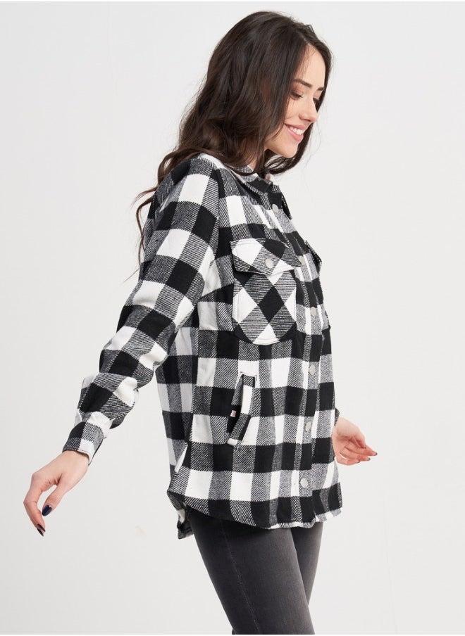 Classic Black & White Plaid Jacket