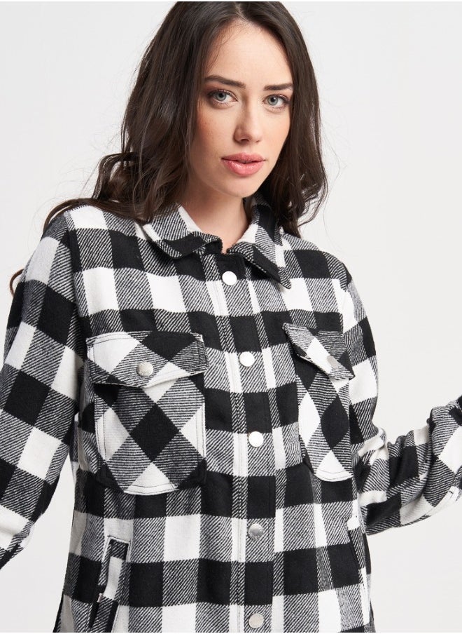 Classic Black & White Plaid Jacket