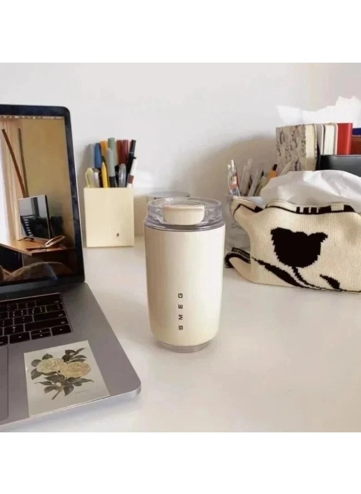 Travel Mug, Insulated Coffee Tumbler, Leak Proof Stainless Steel Thermal Reusable Coffee Cup, Lightweight And Portable Drink Container For Home Office Traveling, (Pack Of 2pcs, 350ML Black)