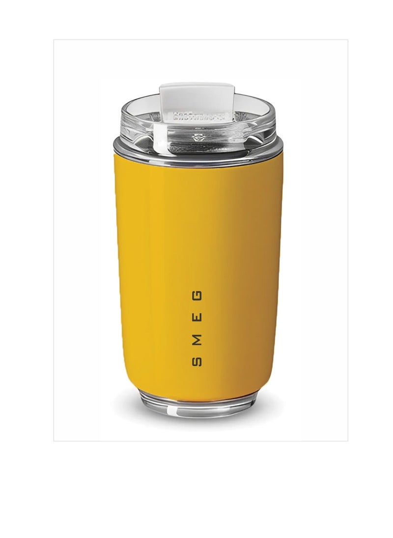 Travel Mug, Insulated Coffee Tumbler, Leak Proof Stainless Steel Thermal Reusable Coffee Cup, Lightweight And Portable Drink Container For Home Office Traveling, (1pc, 350ML Yellow)