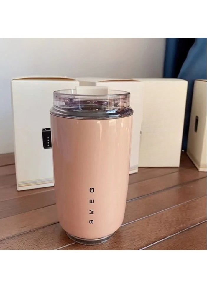 Travel Mug, Insulated Coffee Tumbler, Leak Proof Stainless Steel Thermal Reusable Coffee Cup, Lightweight And Portable Drink Container For Office Traveling, (Pack Of 2pcs, 350ML, Pink And Green)