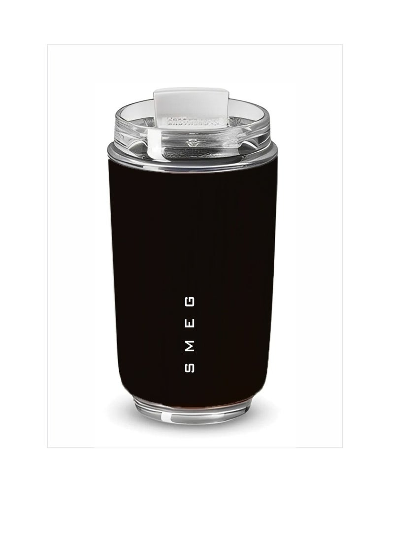 Travel Mug, Insulated Coffee Tumbler, Leak Proof Stainless Steel Thermal Reusable Coffee Cup, Lightweight And Portable Drink Container For Home Office Traveling, (1pc, 350ML Black)