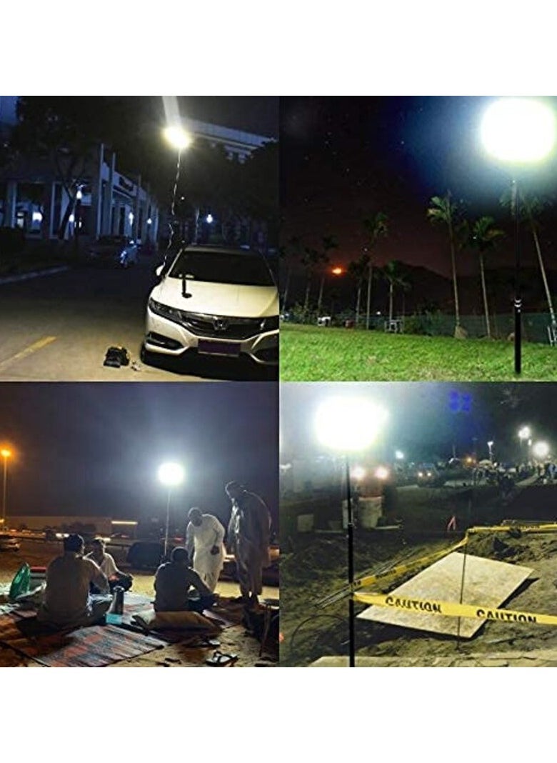 360° Light Outdoor Telescopic Camping Rod Floodlight, 120W, 12000lm, 5 Lamp Panels, Multicolour