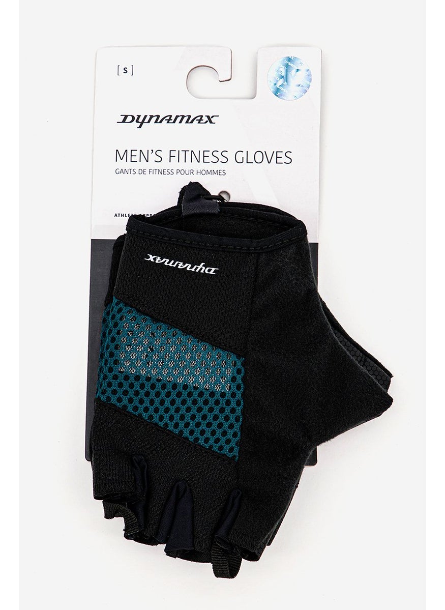 Men 1 pair Fitness Gloves, Black and Green