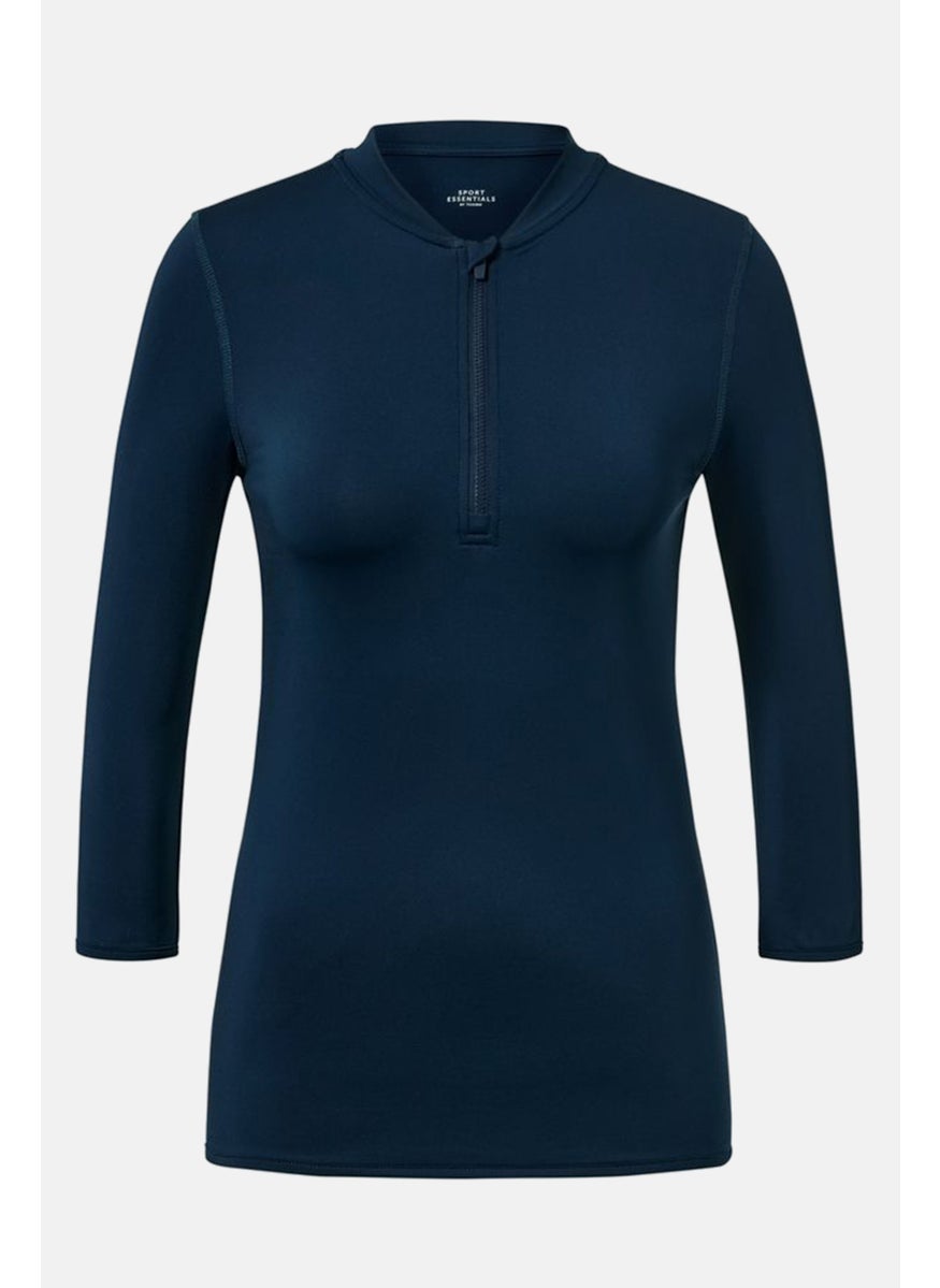 Women Regular Fit Long Sleeves Training Top, Navy