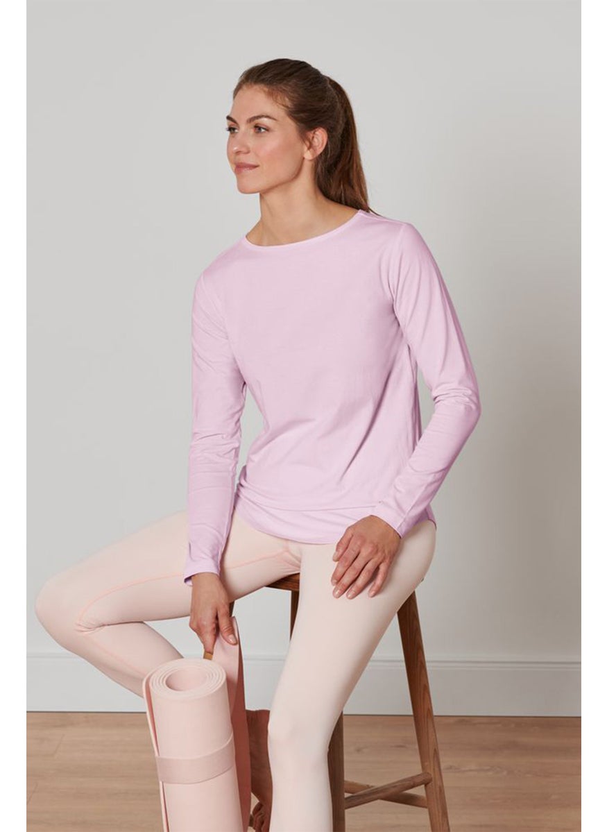 Women Regular Fit Long Sleeve Yoga Tops, Pink