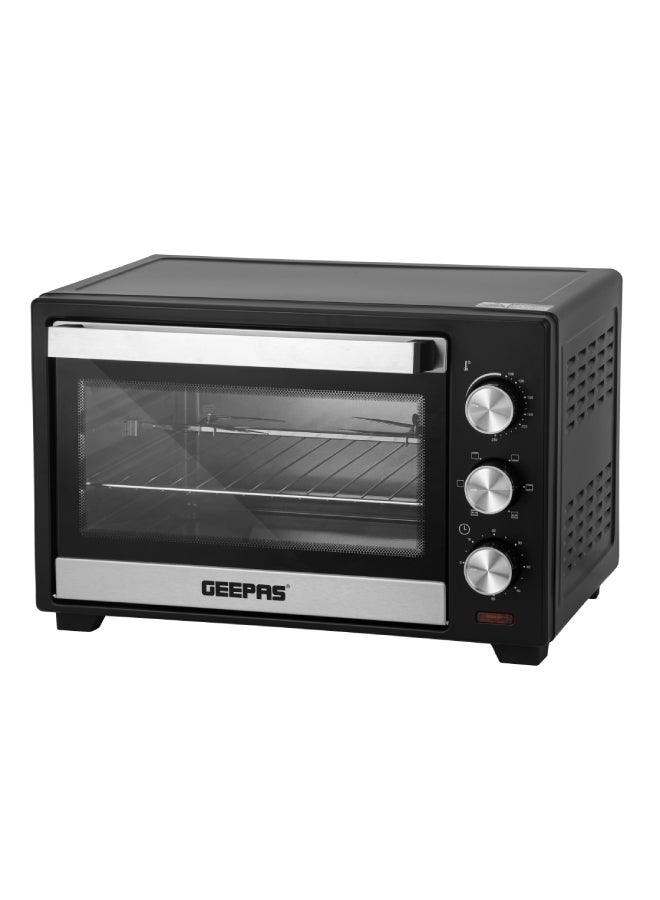 24 L Electric Oven with Rotisserie Function|  1600 W, Easy to Use Control Knobs, Adjustable Temperature, 60 Minutes Timer| Perfect for Baking, Roasting, Cooking Meat, Vegetables, Cakes, Etc.| 2 Years Warranty 24 L 1600 W GO4466 Black/Silver