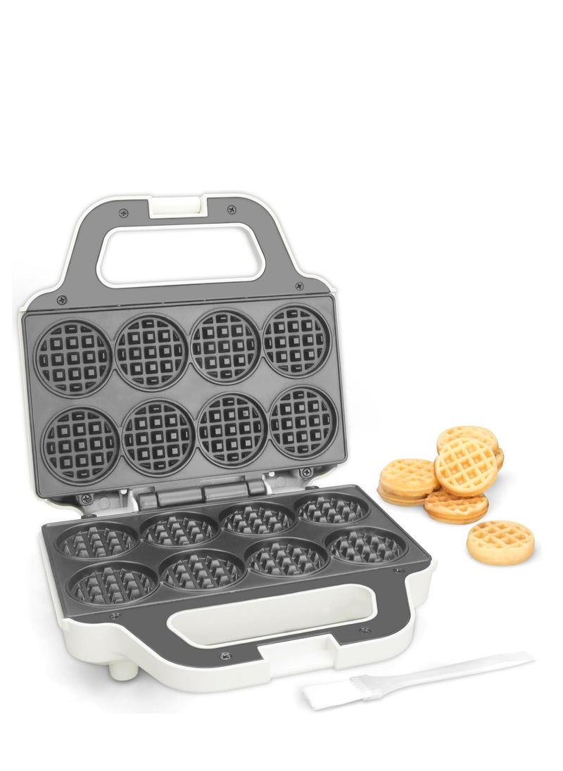 SugarWhisk Mini Waffle Maker for Kids, 8x2” Tiny Waffle Bites, Compact & Easy to Use, Non-Stick, White