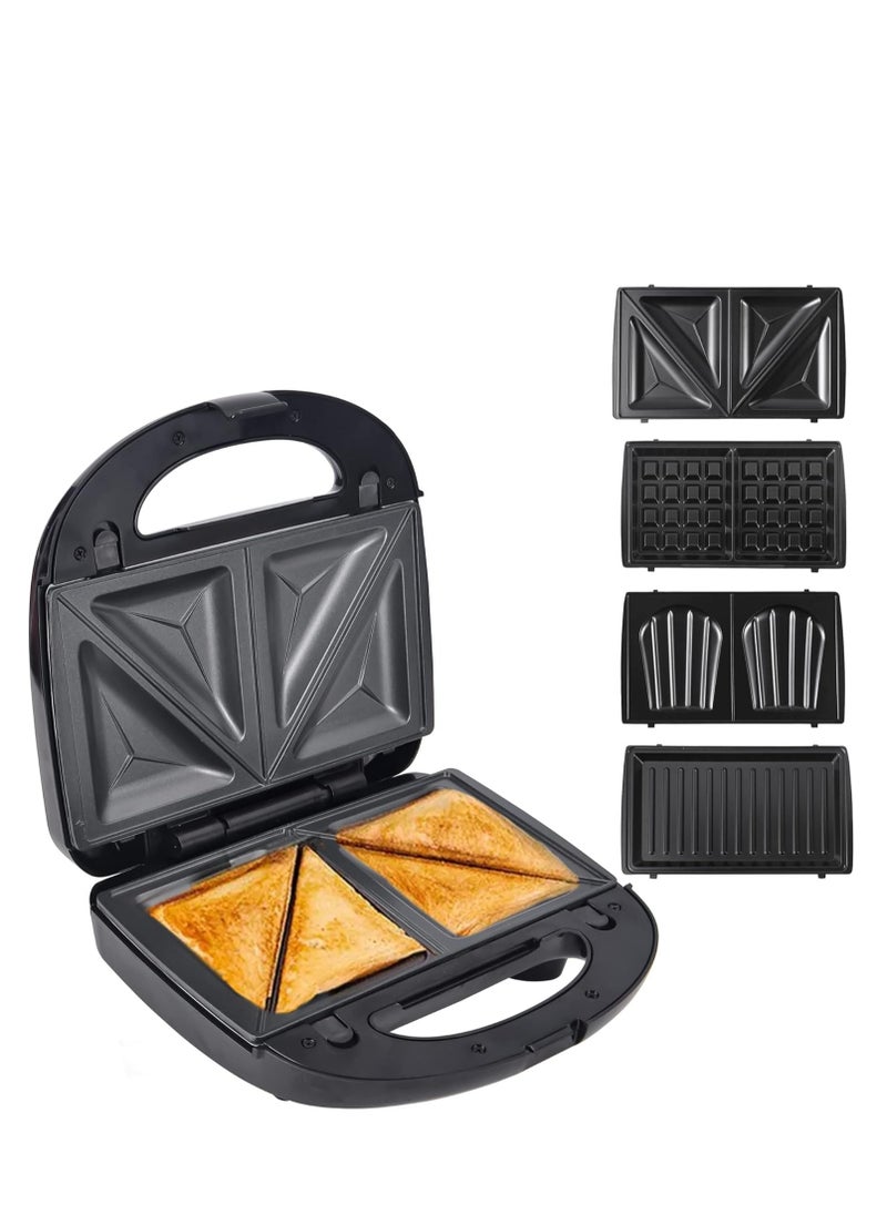 Belaco 4-in-1 Sandwich Maker, Non-Stick Plates, Panini & Waffle Maker, Easy Clean, Detachable, Temperature Control