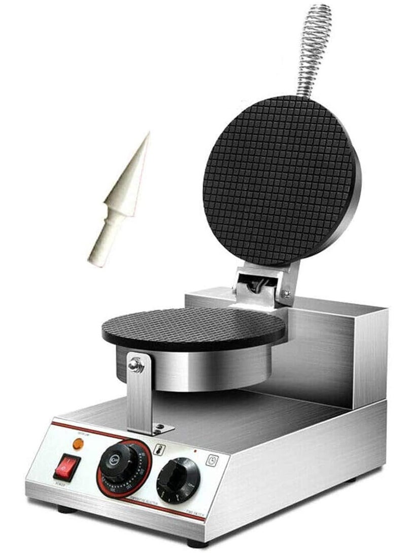 YUEWO Electric Waffle Cone Maker, 1200W Stainless Steel, Non-Stick, Multifunctional for Ice Cream, Egg Rolls & More