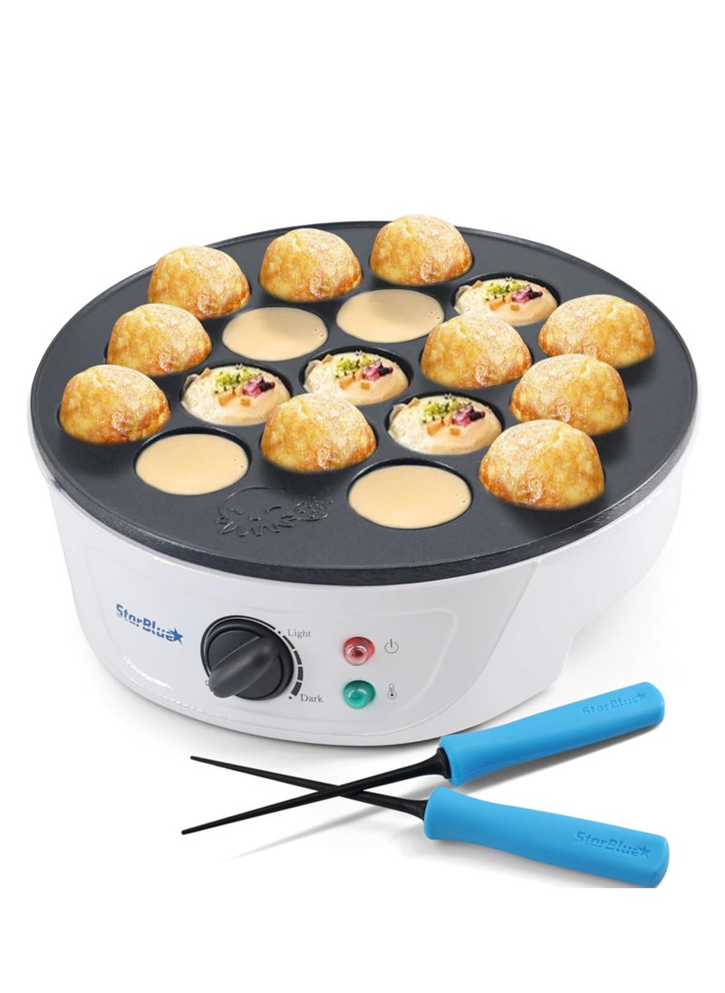 StarBlue Takoyaki Maker – 18 Holes, Adjustable Temperature, Non-Stick, Includes FREE Picks & EU Adapter