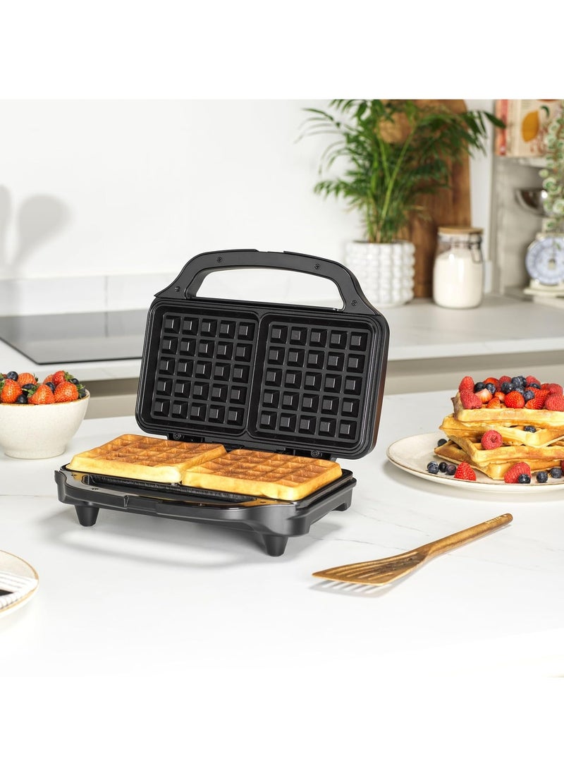 Double Waffle Maker – Non-Stick Dual Plates, 900W Belgian & American Waffles