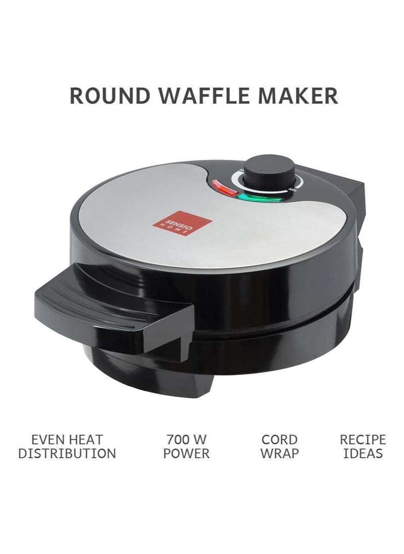 Global Gourmet American Waffle Maker – Non-Stick Plates, Stainless Steel, Adjustable Temperature, 700W