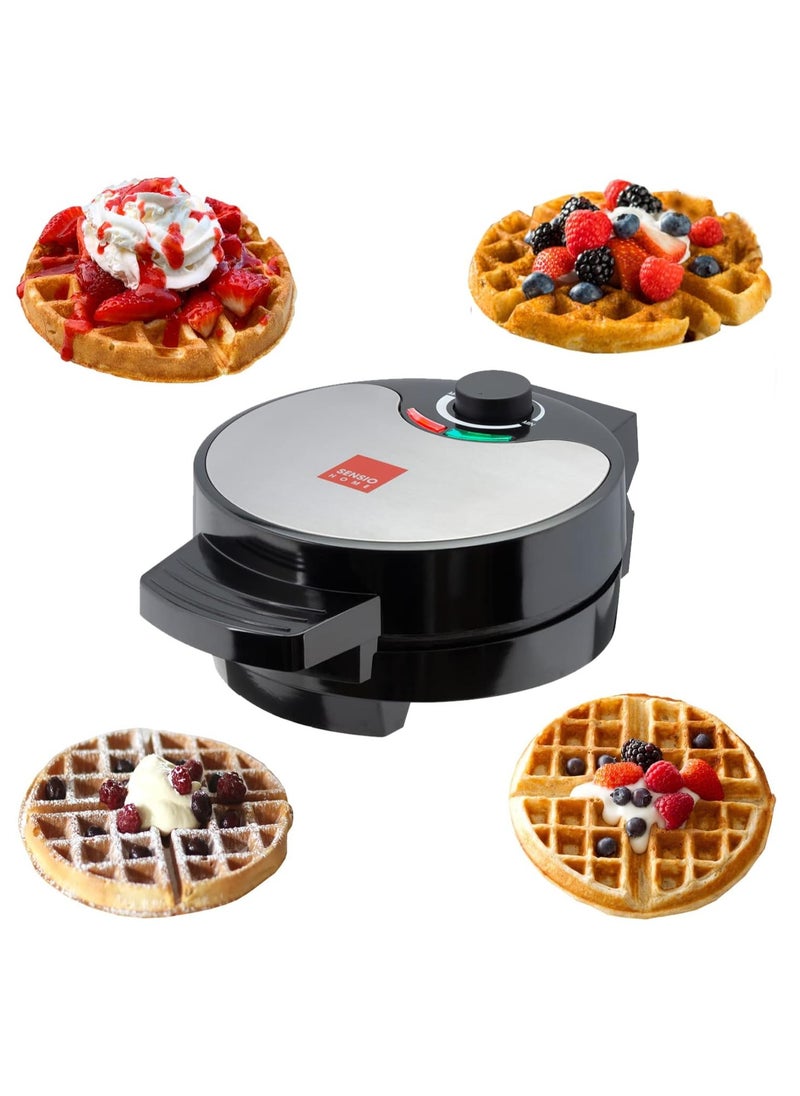 Global Gourmet American Waffle Maker – Non-Stick Plates, Stainless Steel, Adjustable Temperature, 700W