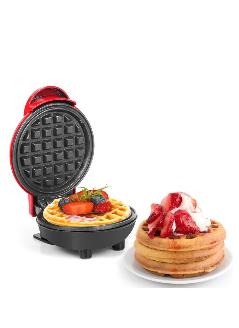 OXNSHEJW Mini Waffle Maker, Non-Stick Pancake Maker with Ready Indicator, Compact 350W