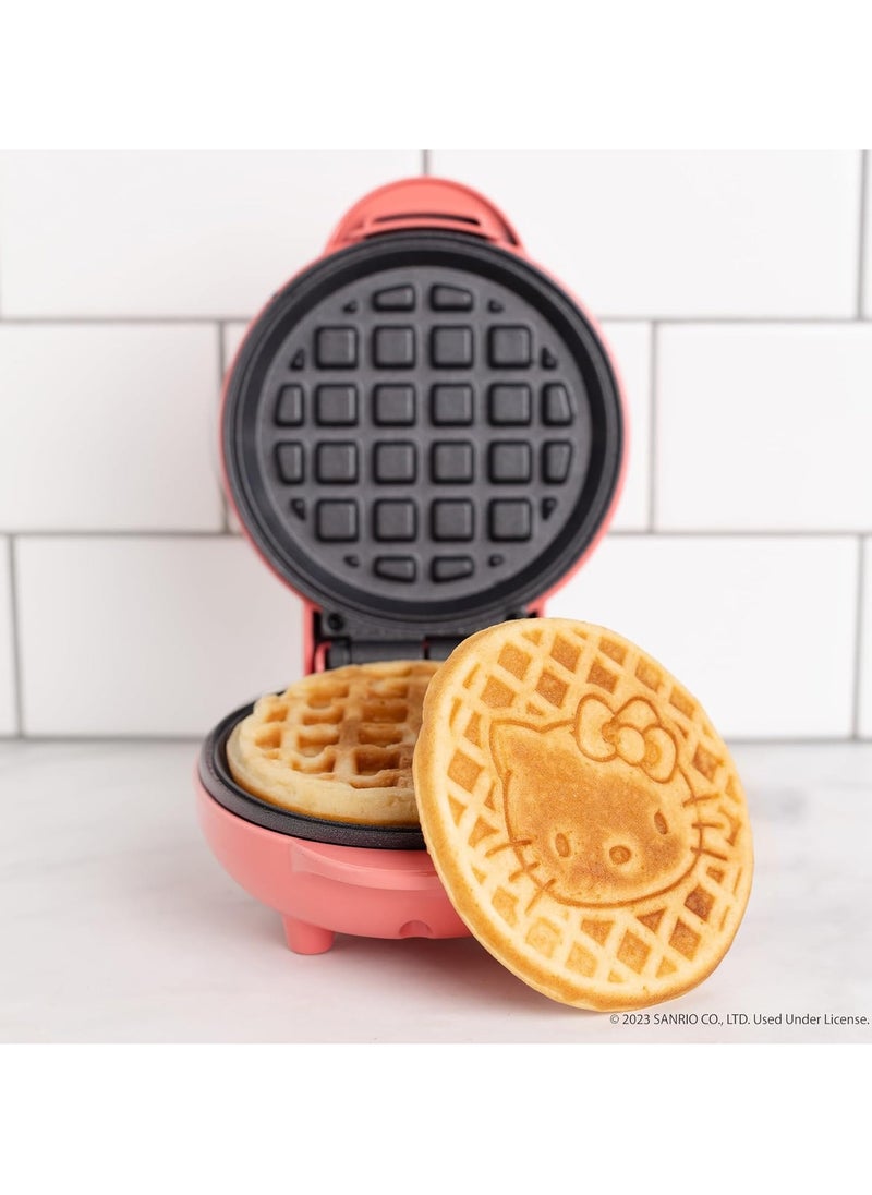 Hello Kitty Waffle Maker – Makes Adorable Waffles, Compact, Non-Stick Plates, Easy to Clean, Dual Indicator Lights