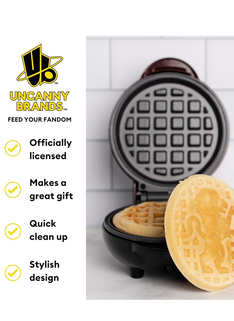 Harry Potter Gryffindor Mini Waffle Maker – Makes Gryffindor Crest Waffles – Fun Kitchen Appliance – Non-Stick, Compact and Easy to Use